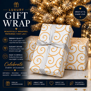 Papel de Embrulho Redemoinho Dourado