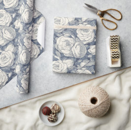 Papel de embrulho retrô de flor de rosa radiante