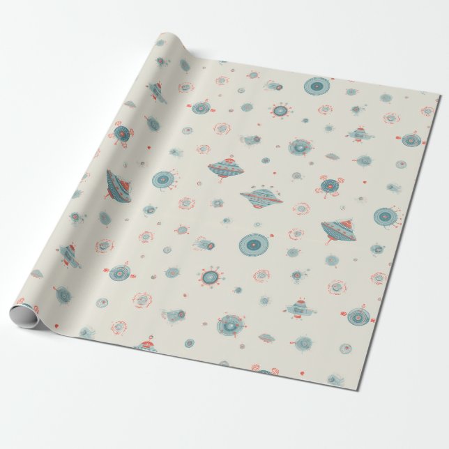 Papel de embrulho Retro Sci-Fi (Desenrolado)