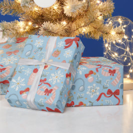 Papel de embrulho rolo Natal inverno aquarela