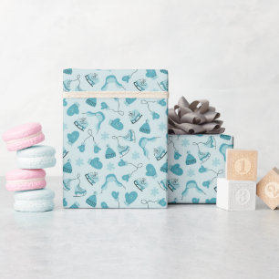 Papel de embrulho rolo padrão de inverno desenhado