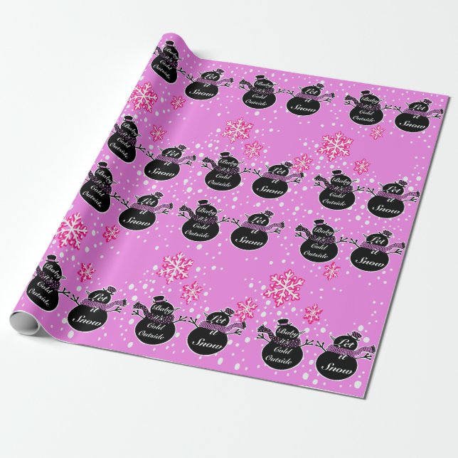 Papel de embrulho rosa a frio fora (Desenrolado)