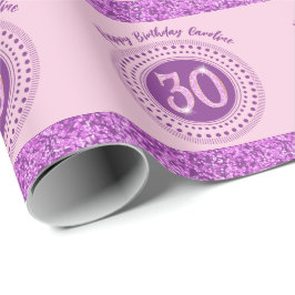 Papel de embrulho rosa brilhante com listras para