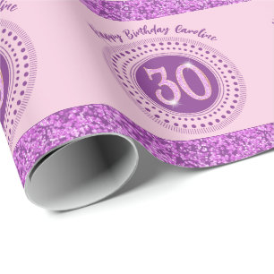 Papel de embrulho rosa brilhante com listras para