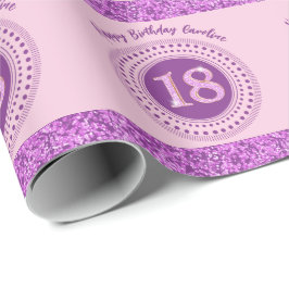 Papel de embrulho rosa brilhante para 18º aniversá