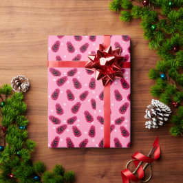 Papel de embrulho rosa com padrão de floco de neve
