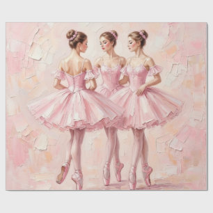 papel de embrulho rosa coquette de bailarina de an