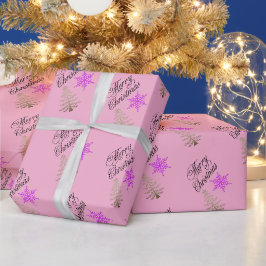 Papel de embrulho rosa de Natal doce