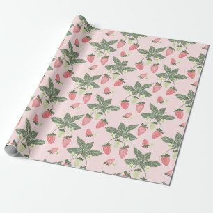 Papel de embrulho rosa e verde dos campos de moran