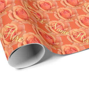 Papel de embrulho Rosa Laranja Romântico Papel de 