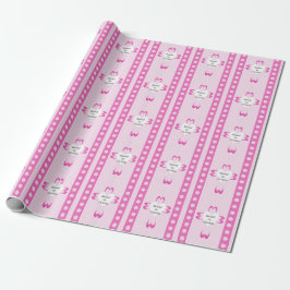 Papel de embrulho rosa para batismo de meninas