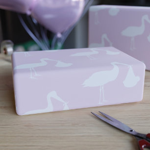 Papel de embrulho rosa para chá de bebê de menina 