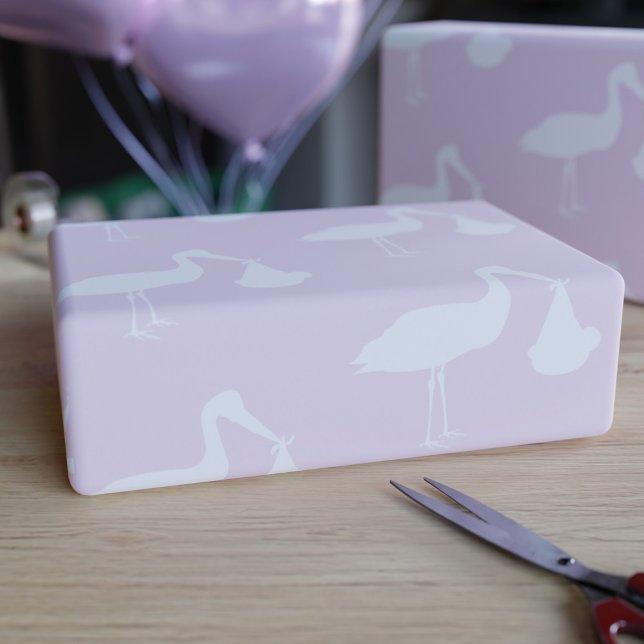 Papel de embrulho rosa para chá de bebê de menina  (Criador carregado)