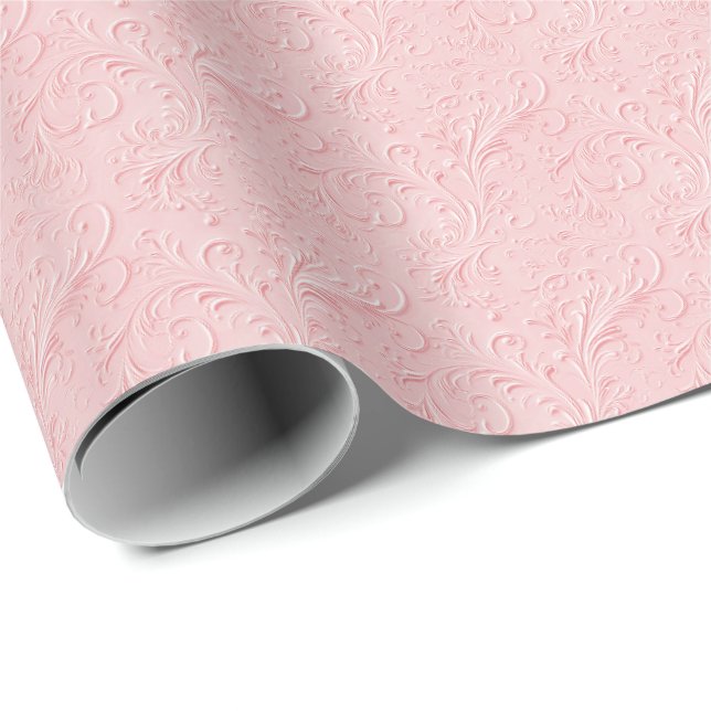 Papel de embrulho rosa vintage Coquette (Ponta do rolo)