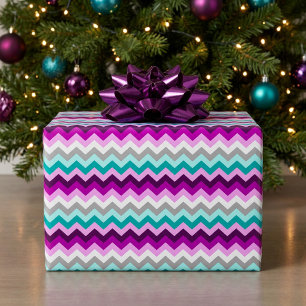 Papel de embrulho roxo branco e azul elegante com