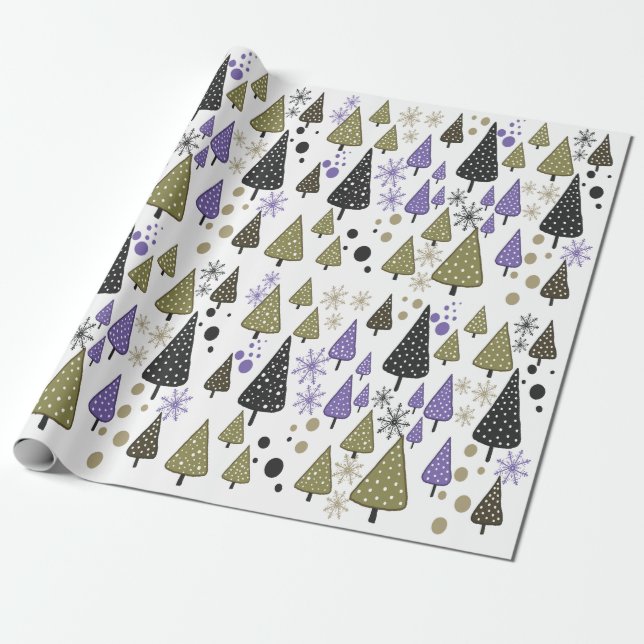 Papel de embrulho roxo para pequenas florestas (Desenrolado)