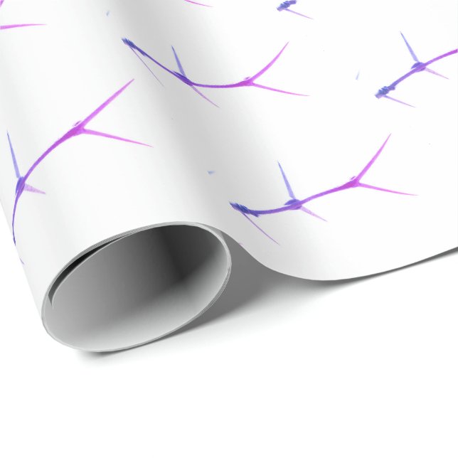 Papel de Embrulho Roxo Rosa Árvore da Febre Espinh (Ponta do rolo)