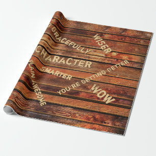 Papel de embrulho rústico personalizado com citaçõ
