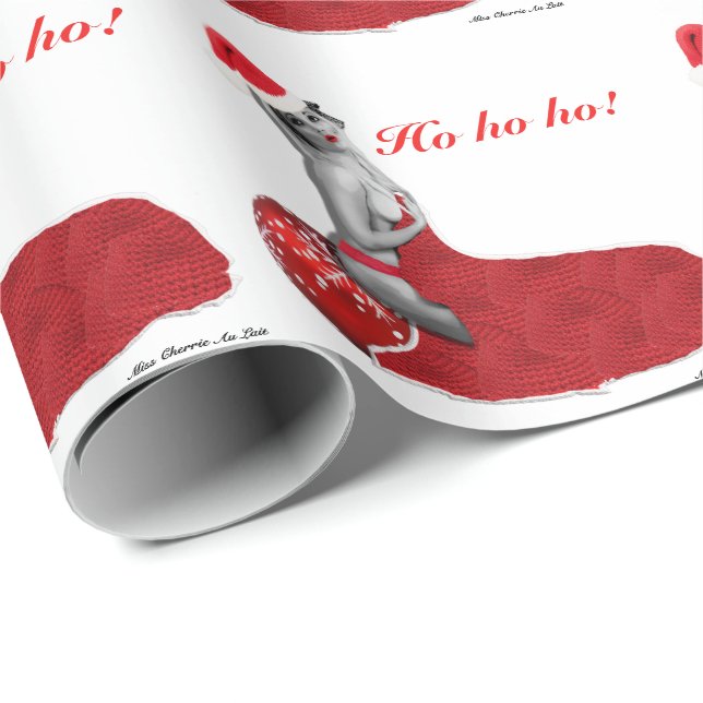 Papel de embrulho "sexy" retro do Natal da arte da (Ponta do rolo)