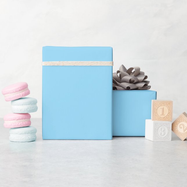 Papel de embrulho sólido Baby Blue em rolo (Chá de bebê)