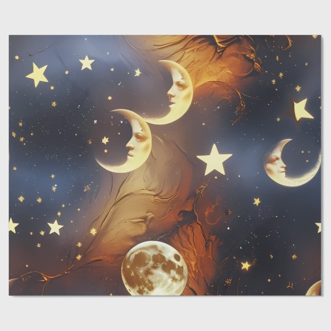 Papel de embrulho Sonhador Laranja Celestial Arden (Aberto)