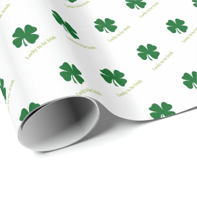 Papel de embrulho Sorte de ser Irlandês Trevo Pres (Ponta do rolo)
