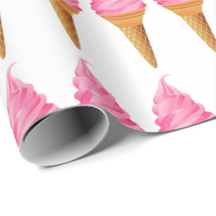 Papel de embrulho - Sorvete Rosa
