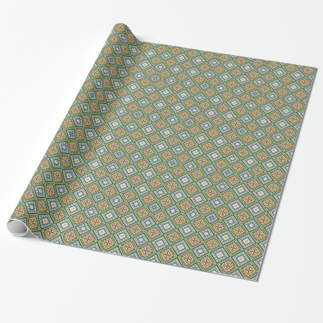 Papel de embrulho Talavera Tile (Desenrolado)