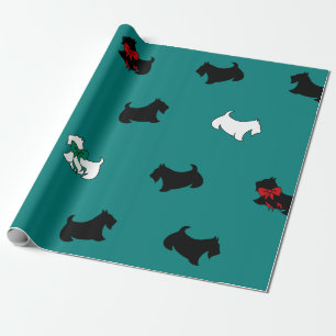 Papel de embrulho Teal Scottish Terrier