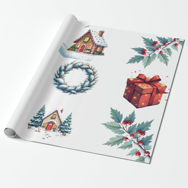 Papel de embrulho - Tema Natal (Desenrolado)