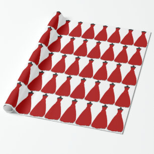 Papel de embrulho tema vestido vermelho