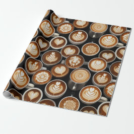 Papel de embrulho temático de café