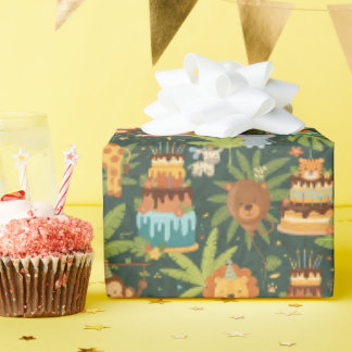 Papel de embrulho temático de selva para aniversár