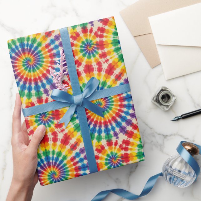 Papel de embrulho Tie Dye Psicodélico Arco-íris (Presentear)