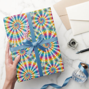 Papel de embrulho Tie Dye Psicodélico Arco-íris