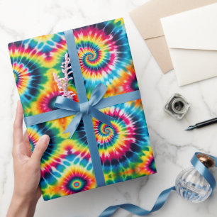 Papel de embrulho Tie Dye Psicodélico Arco-íris