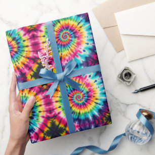 Papel de embrulho Tie Dye Psicodélico Arco-íris
