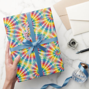 Papel de embrulho Tie Dye Psicodélico Arco-íris