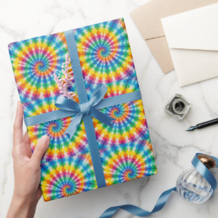 Papel de embrulho Tie Dye Psicodélico Arco-íris