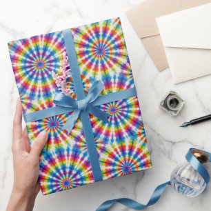 Papel de embrulho Tie Dye Psicodélico Arco-íris