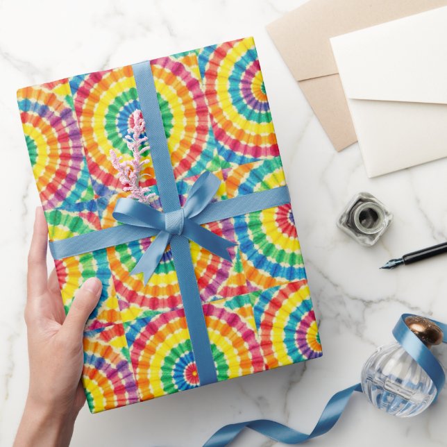 Papel de embrulho Tie Dye Psicodélico Arco-íris (Presentear)