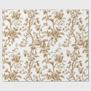 Papel de embrulho Toile da videira rosa bege