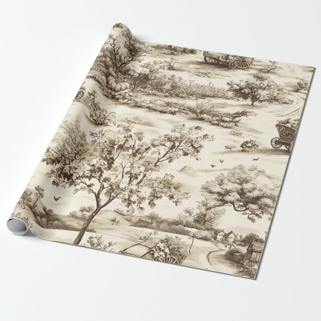 Papel de embrulho Toile de colheita de abóbora em  (Desenrolado)