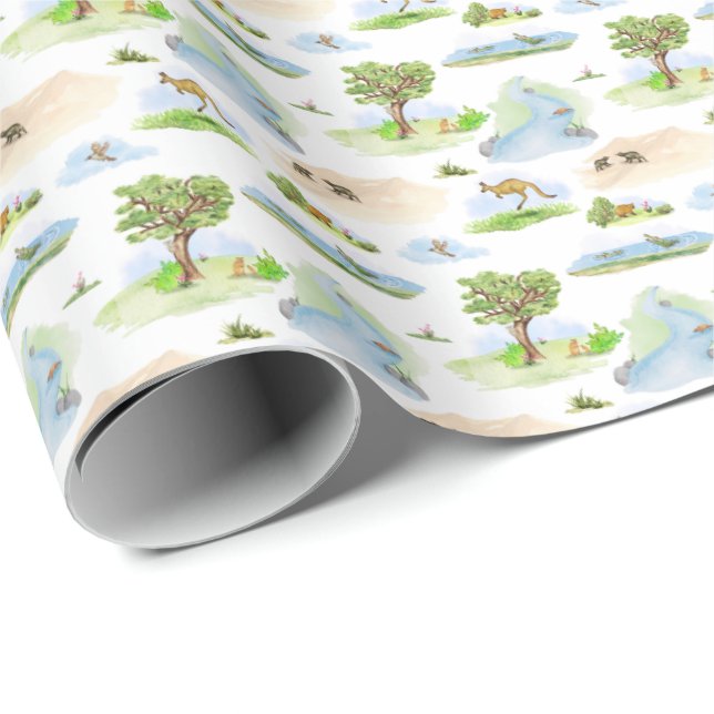Papel de embrulho Toile (Original) de animais aust (Ponta do rolo)
