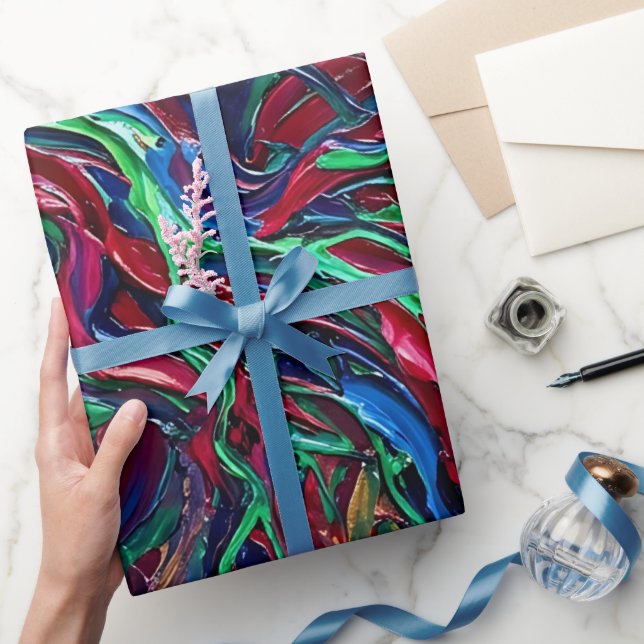 Papel de embrulho tom de joia com raio abstrato (Presentear)
