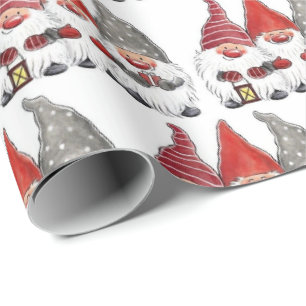 Papel de embrulho - Três Gnomos de Natal
