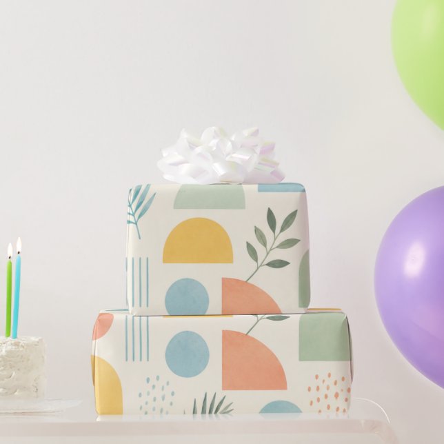 Papel de embrulho tropical geométrico Boho (Presentes para festas)