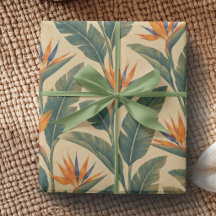 Papel de embrulho tropical Paradise Bird retrô dos