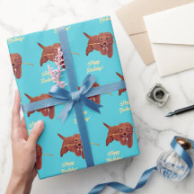 Papel de embrulho Turquesa Golden Doodle