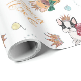 Papel de embrulho um Natal Frenchie